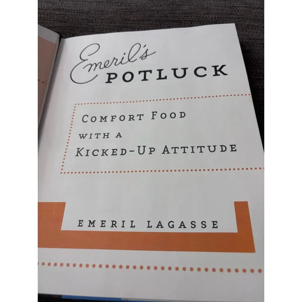 SIGNED Emeril's Potluck Comfort Food W/ Kicked-Up Attitude Emeril Lagasse 1st Ed